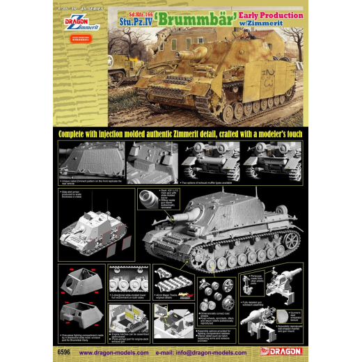 Dragon 1/35 Sd.Kfz.166 Stu.Pz.IV 'BRUMMBÃ„R' EARLY PRODUCTION w/ZIMMERIT [6596]