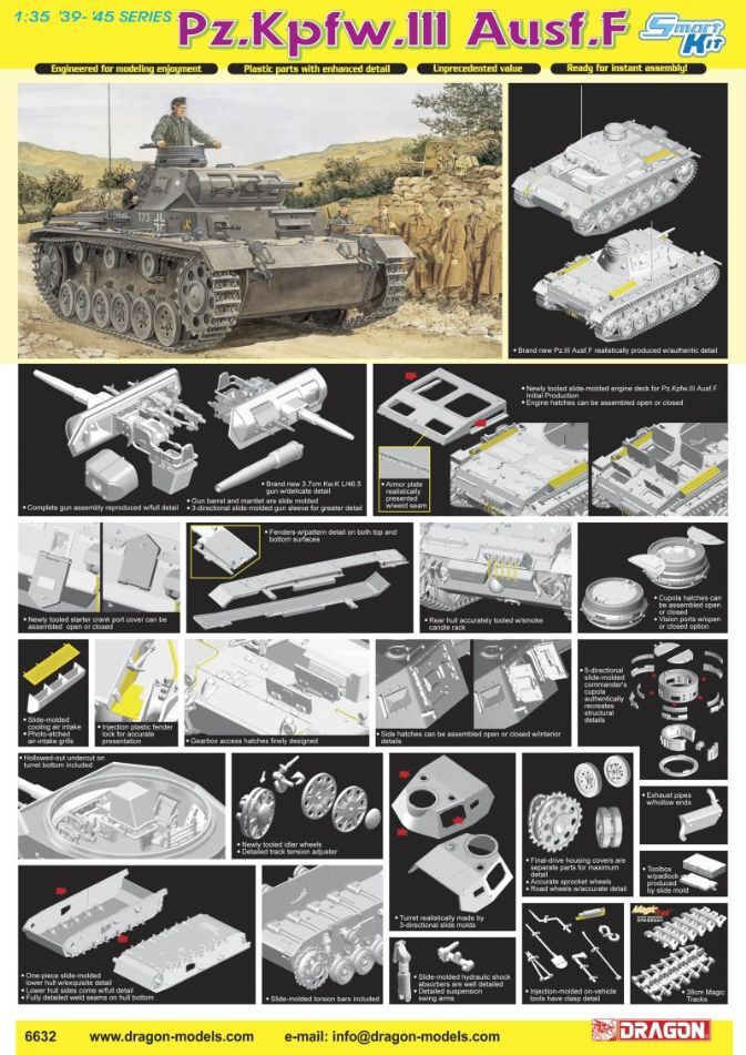 Dragon 1/35 Pz.Kpfw.III Ausf.F (SMART KIT) [6632]