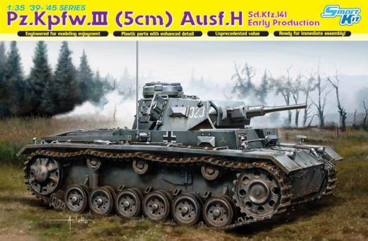 Dragon 1/35 Sd.Kfz.141 Pz.Kpfw.III (5cm) Ausf.H Sd.Kfz.141 EARLY PRODUCTION (SMART KIT) [6641]