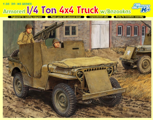 Dragon 1/35 ARMORED 1/4 TON 4X4 TRUCK w/BAZOOKAS (SMART KIT) [6748]