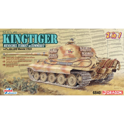 Dragon 1/35 Sd.Kfz.182 Kingtiger Henschel Production w/Zimmerit Plastic Model Kit Russia 1944 [6840]