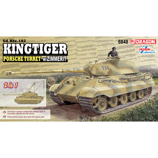 Dragon 1/35 Kingtiger Porsche w/Zimmerit (2 in 1) [6848]