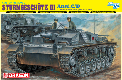 Dragon 1/35 Sturmgeschutz 7.5cm Kanone (Sd.Kfz.142) Ausf.C/D Plastic Model Kit