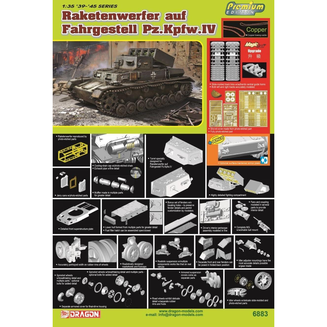 Dragon 1/35 Raketenwerfer Auf Fgst.Pz.Iv Ausf.C Plastic Model Kit