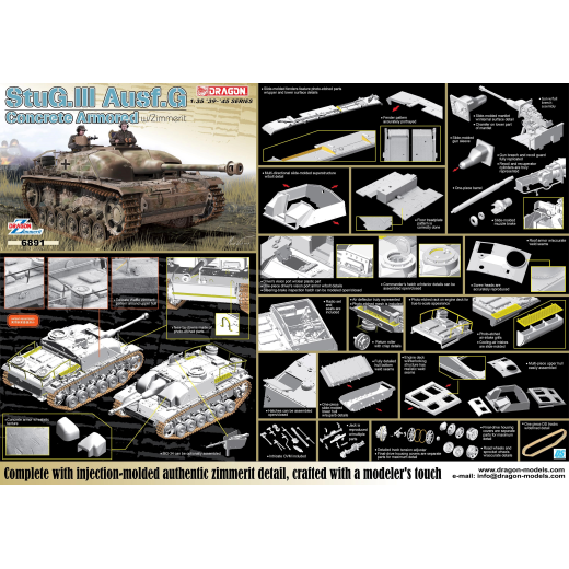 Dragon 1/35 Concrete Armored StuG.III Ausf.G w/Zimmerit [6891]