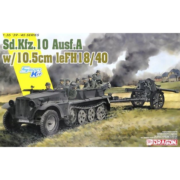 Dragon 1/35 Sd.Kfz.10 + 10.5cm le.SH.18 Plastic Model Kit [6939]