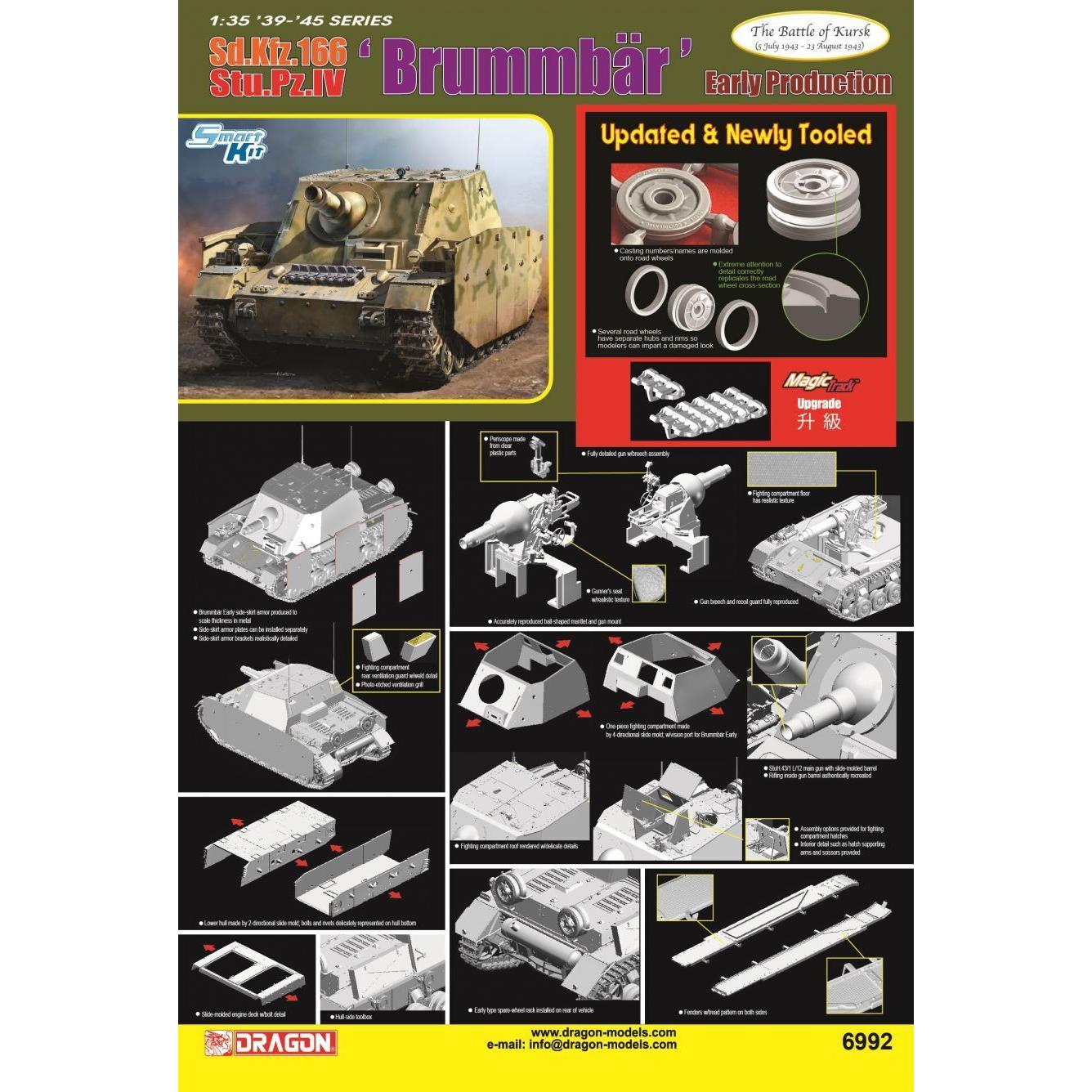 Dragon 1/35 Sd.Kfz.166 Stu.Pz.IV Brummbar Early Plastic Model Kit