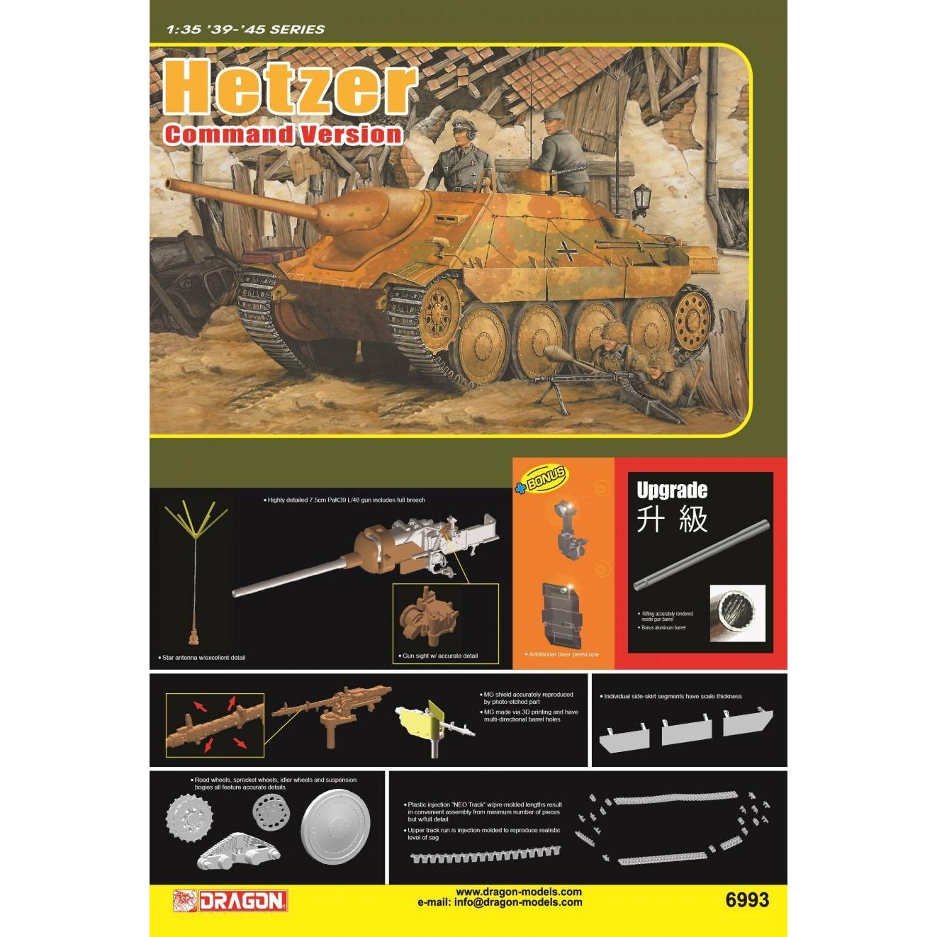 Dragon 1/35 Hetzer Command Version Plastic Model Kit