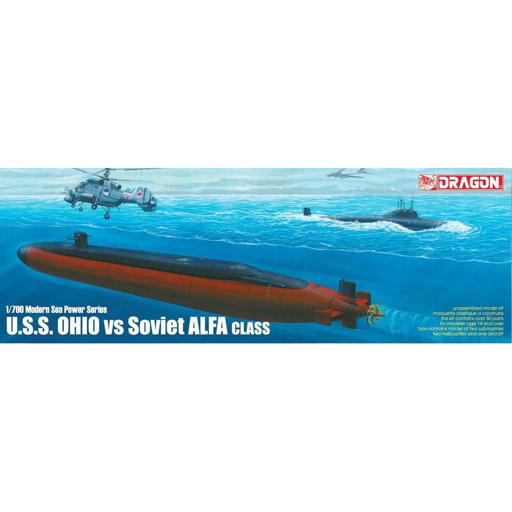 Dragon 1/700 U.S.S. Ohio vs Soviet ALFA Plastic Model Kit [7002]