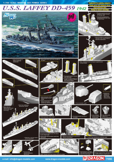 Dragon 1/700 U.S.S. Laffey DD-459 1942 (Twin Pack) [7086]