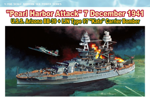 Dragon 1/700 "Pearl Harbour Attack" U.S.S. Arizona BB-39 "Kate" Carrier Bomber [7127]