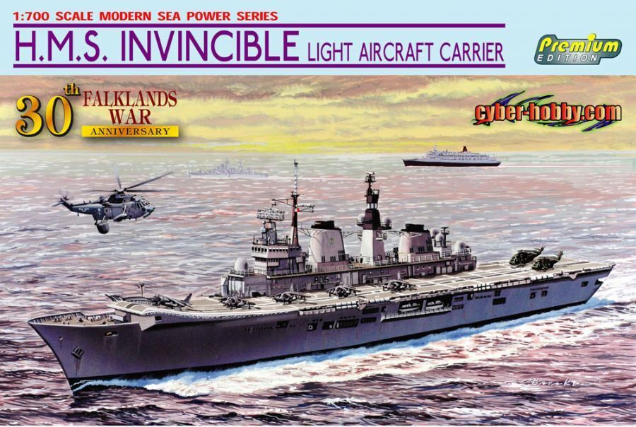 Dragon 1/700 H.M.S. Invincible Light Aircraft Carrier (Falklands War 30th Anniversary) Model Kit