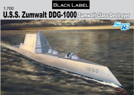 Dragon 1/700 U.S.S. Zumwalt Class Destroyer DDG-1000 (Black Label) [7141]