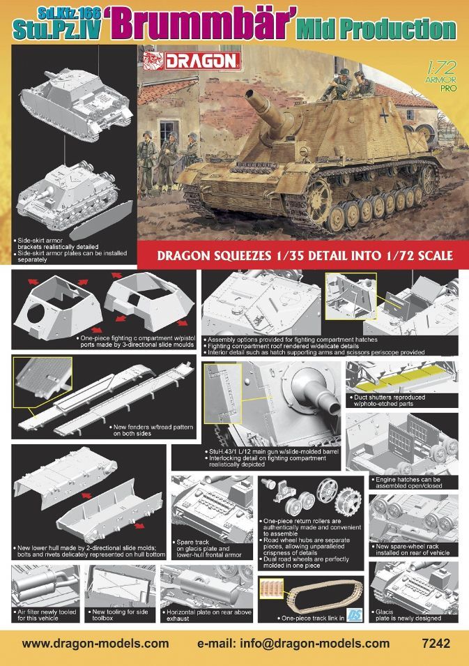 Dragon 1/72 SDKFZ 166 BRUMMBAR [7242]