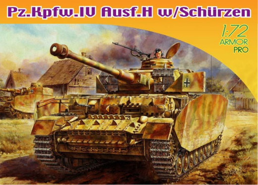 Dragon 1/72 Pz.Kpfw.IV Ausf.H w/Schurzen Plastic Model Kit [7497]