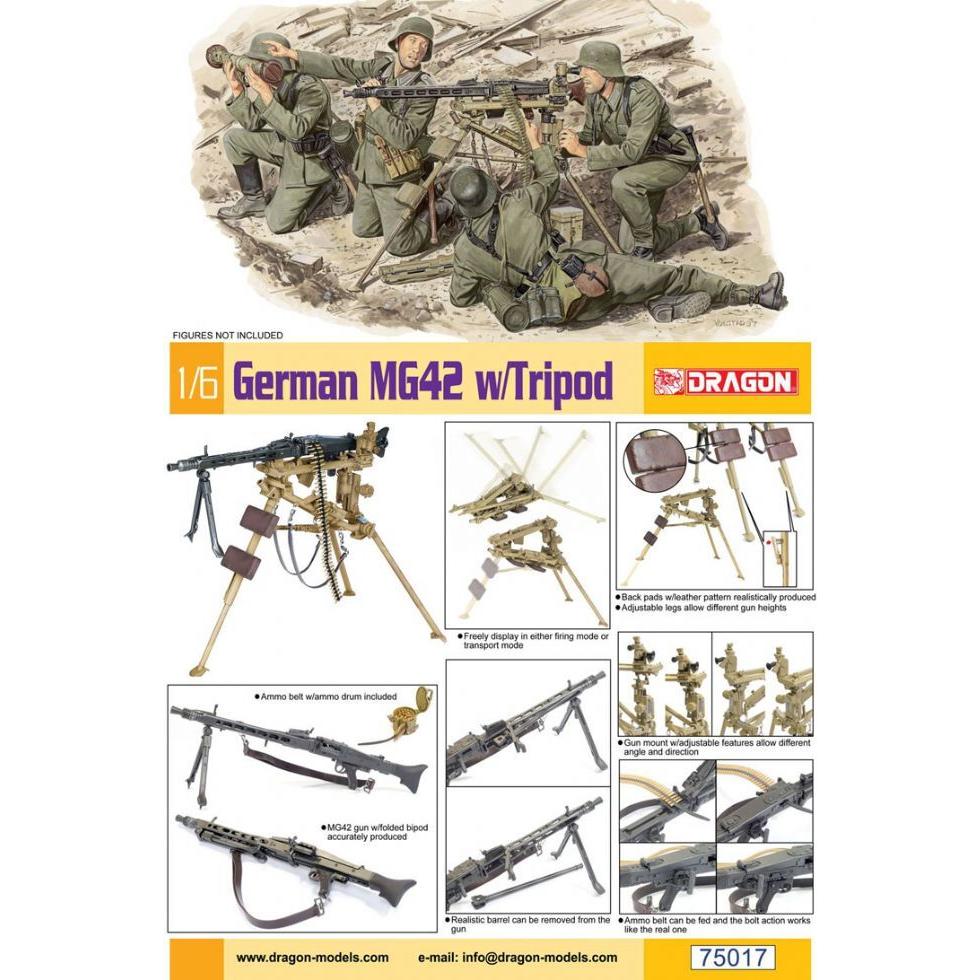 Dragon 1/6 German MG42 w/Tripod Plastic Model Kit