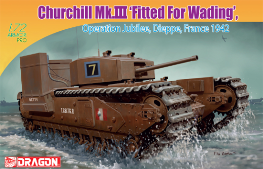 Dragon 1/72 CHURCHILL MK.III 'FITTED FOR WADING' OPERATION JUBILEE DIEPPE FRANCE 1942 [7520]