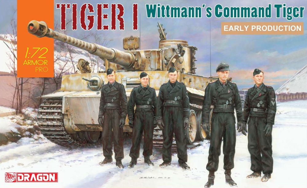 Dragon 1/72 Tiger I Early, Wittmann's Command Tiger Plastic Model Kit [7575]