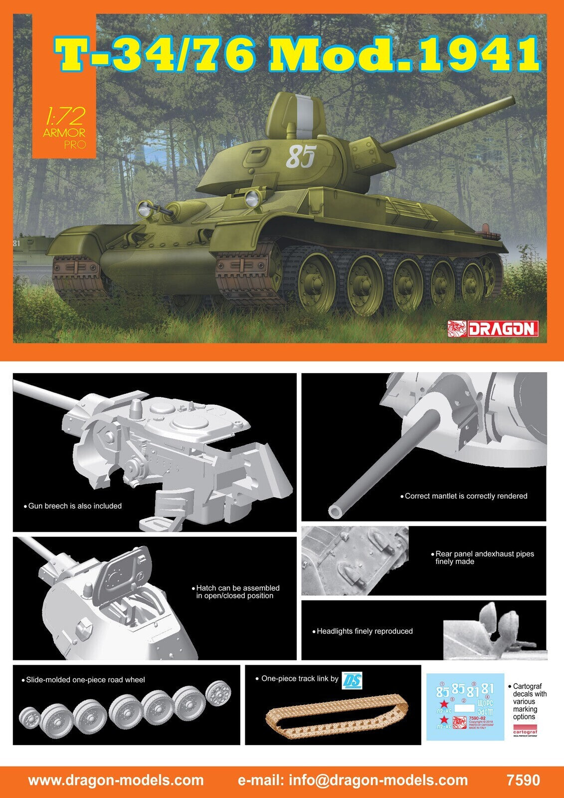 Dragon T-34/76 Mod.1941 Plastic Model Kit [7590]