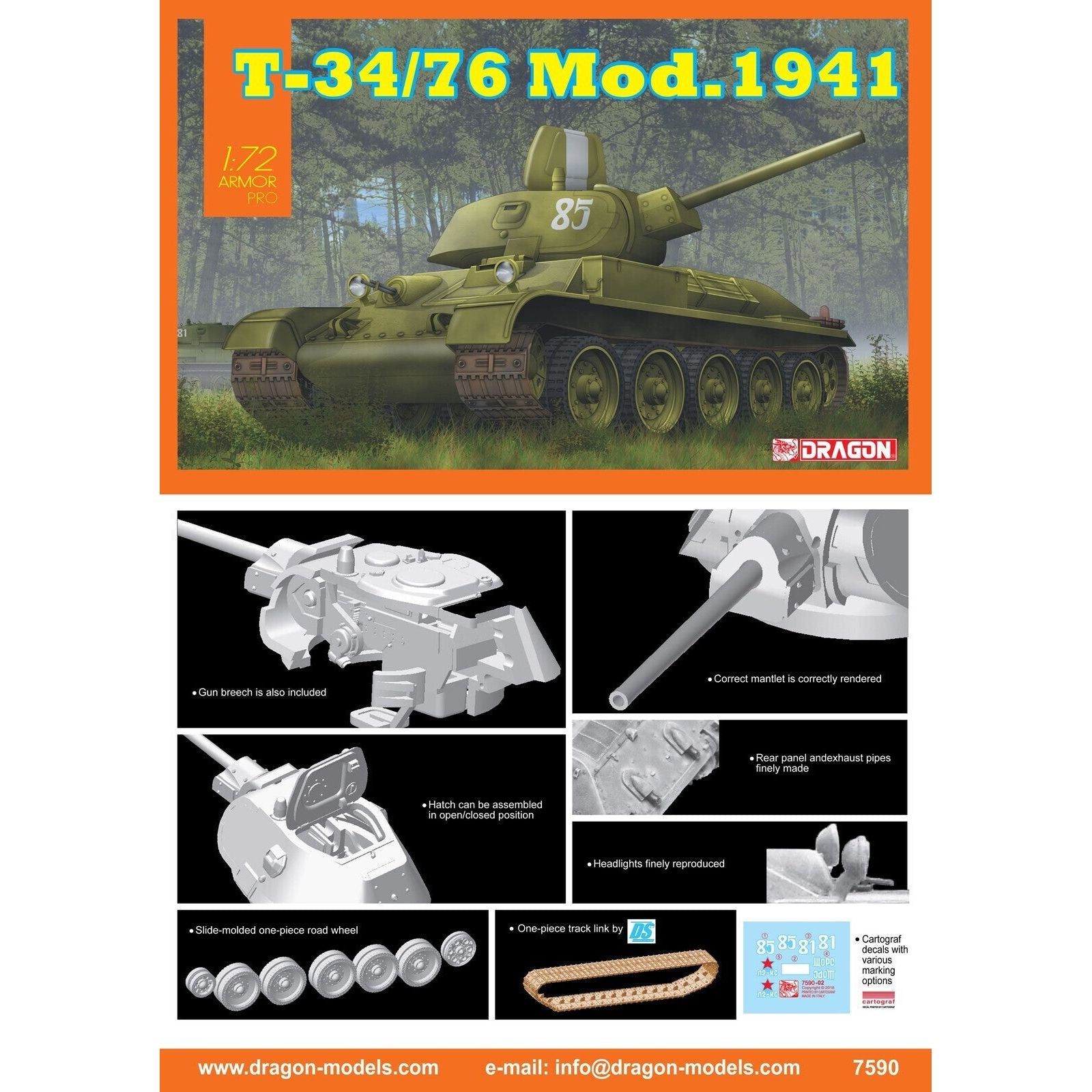 Dragon T-34/76 Mod.1941 Plastic Model Kit [7590]