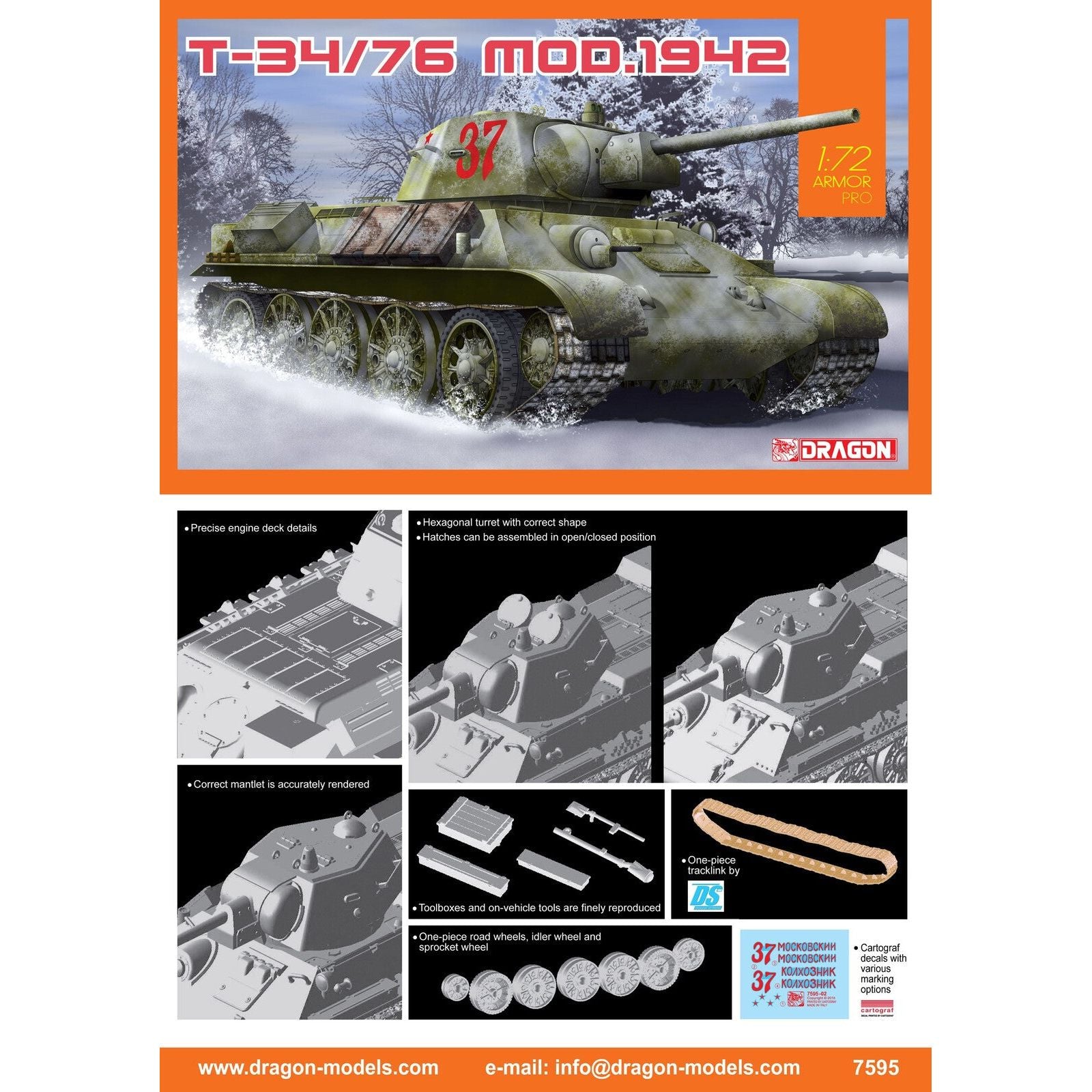 Dragon T-34/76 Mod.1942 Plastic Model Kit [7595]