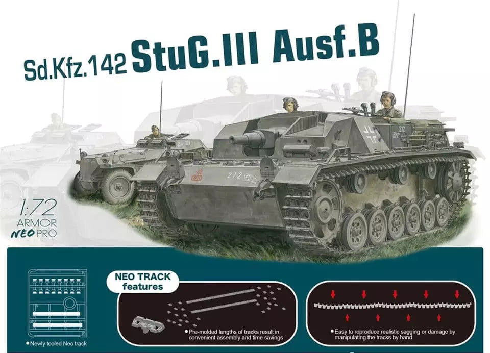 Dragon 1/72 StuG.III Ausf.B w/Neo Track Plastic Model Kit [7636]