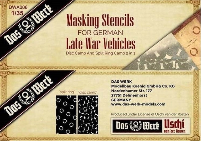 Das Werk German Late War Masking Stencils Plastic Model Kit [DWA006]