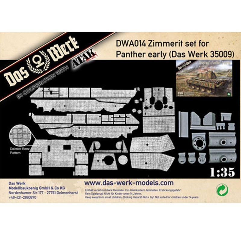 Das Werk 1/35 Zimmerit Set fÃ¼r Panther early (DB pattern) Plastic Model Kit [DWA014]