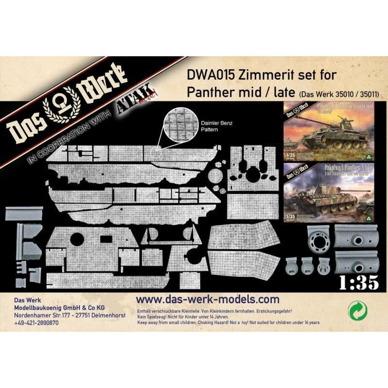 Das Werk 1/35 Zimmerit Set fÃ¼r Panther mid/late (DB pattern) Plastic Model Kit [DWA015]