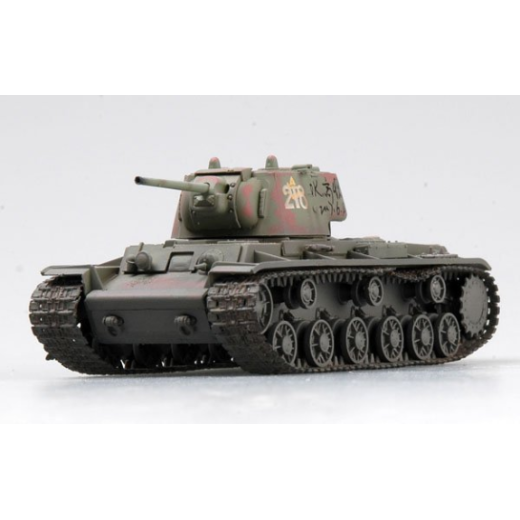 Easy Model 1/72 Russian KV-1 Model 1942 Heavy Tank (Oliver Green / Carmine) Assembled Model [36292]