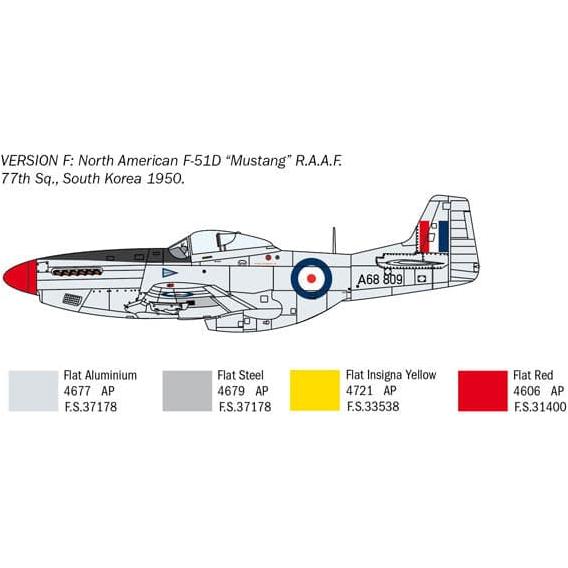 ITALERI 1/72 North American F-51D Mustang "Korean War" with Super Decal Sheet