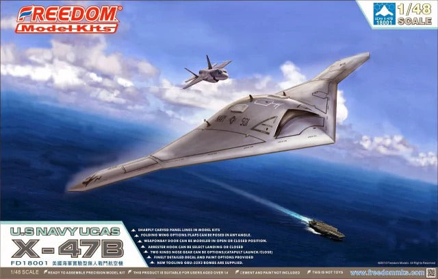 Freedom Models 1/48 X-47B UCAV US Navy Modern Aircraft Plastic Model Kit