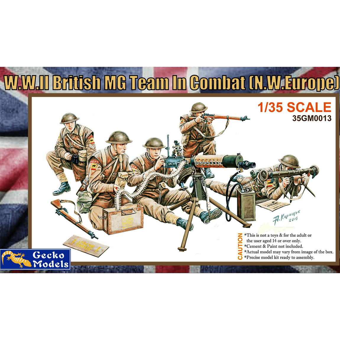 Gecko 1/35 W.W.II British MG Team In Combat (N.W. Europe) Plastic Model Kit