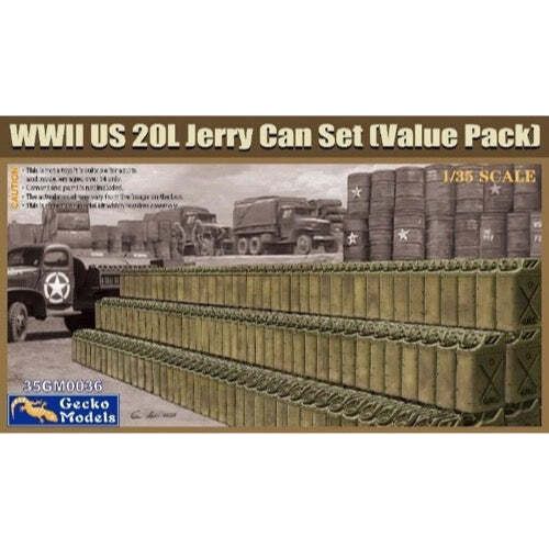 Gecko 1/35 WWII US 20L Jerry Can Set Plastic Model Kit