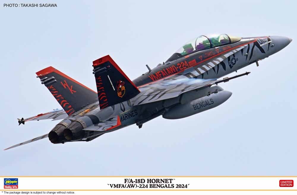 HASEGAWA 1/48 F/A-18D HORNET "VMFA(AW)-224 BENGALS 2024"