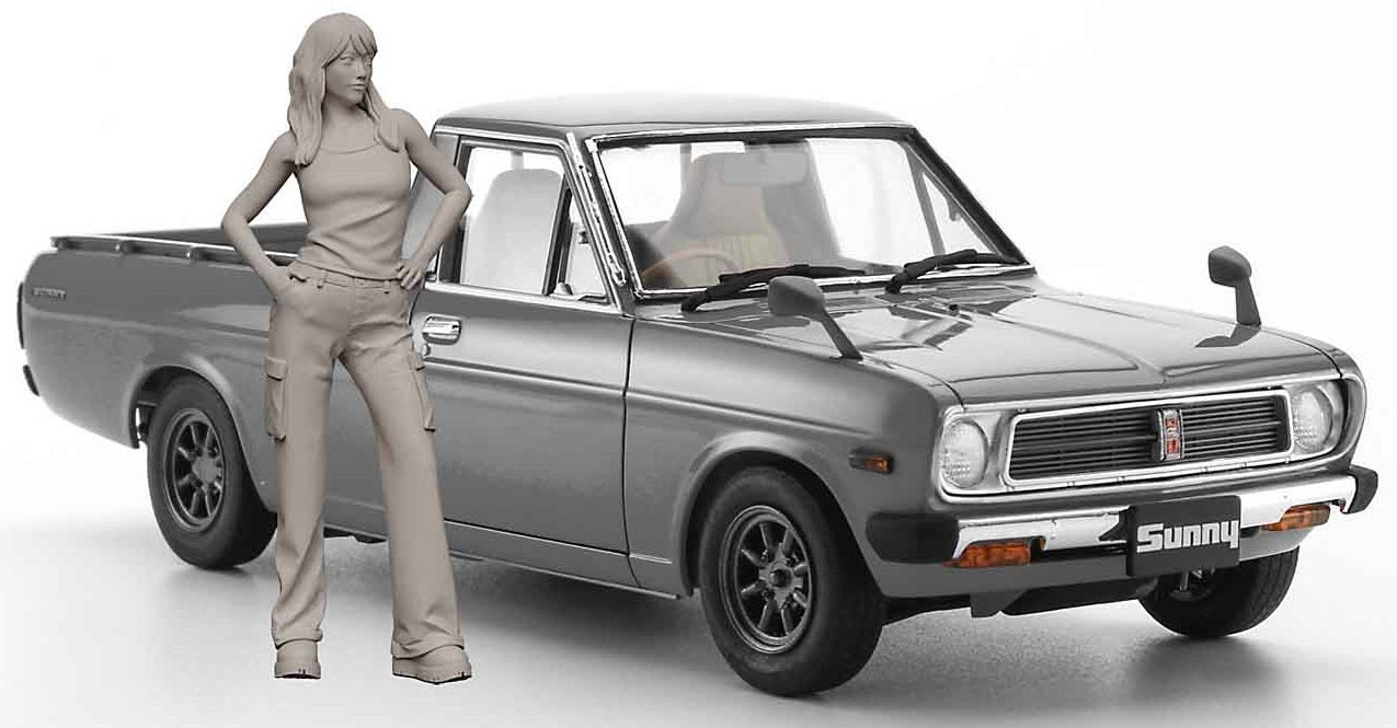 HASEGAWA DATSUN SUNNY TRUCK LONG BODY DELUXE w/GIRL’S FIGURE