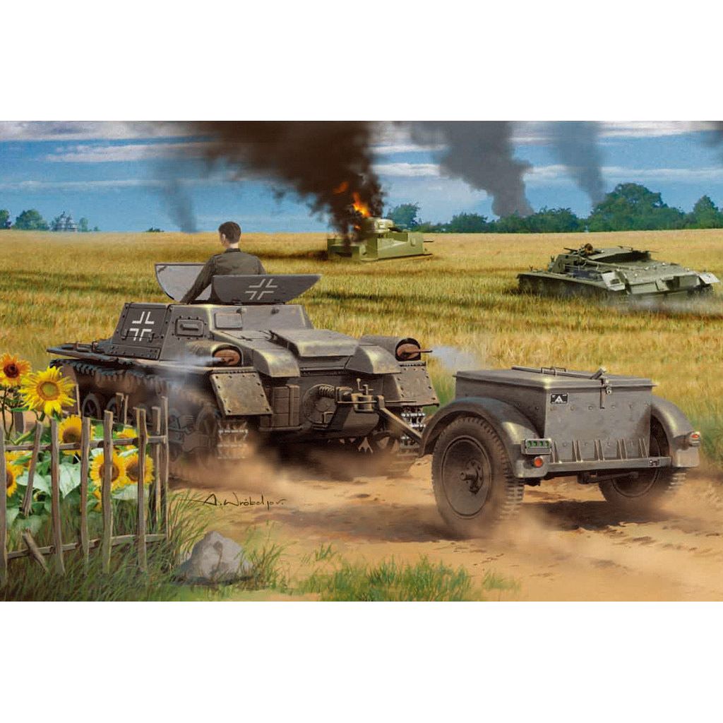 Hobby Boss 1/35 Munitionsschlepper auf Panzerkampfwagen I Ausf A with Ammo Trailer Model Kit [80146]