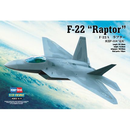 Hobby Boss 1/72 F-22A "Raptor" Plastic Model Kit [80210]