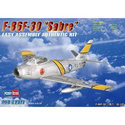 Hobby Boss 1/72 F-86F-30 â€œSabreâ€ Fighter Plastic Model Kit [80258]