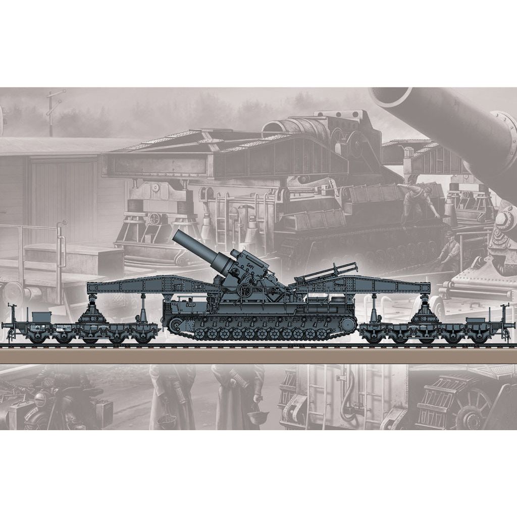 Hobby Boss 1/72 German KARL-Geraet 040/041 on Railway Transport Carrier Plastic Model Kit [82961]