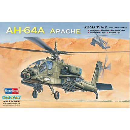 Hobby Boss 1/72 AH-64A Apache Attack Helicopter Plastic Model Kit [87218]