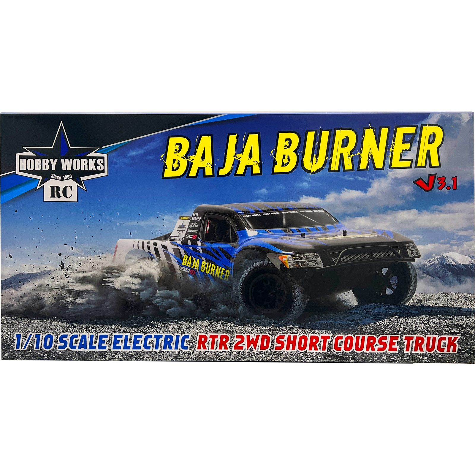 HOBBY WORKS RC HWC-00020-3-BU Baja Burner V3.1 2wd SC Truck Blue 1/10th RTR