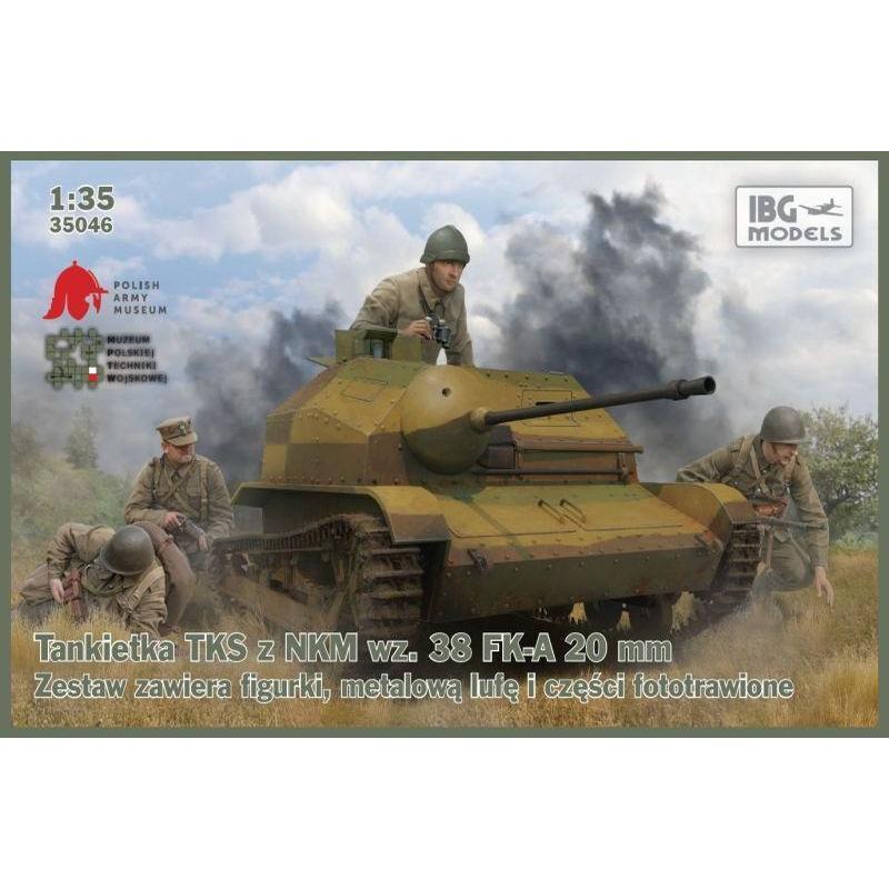 IBG 1/35 TKS Tankette with 20mm Gun (includes metal barrel and 2 figures) Plastic Model Kit [35046]