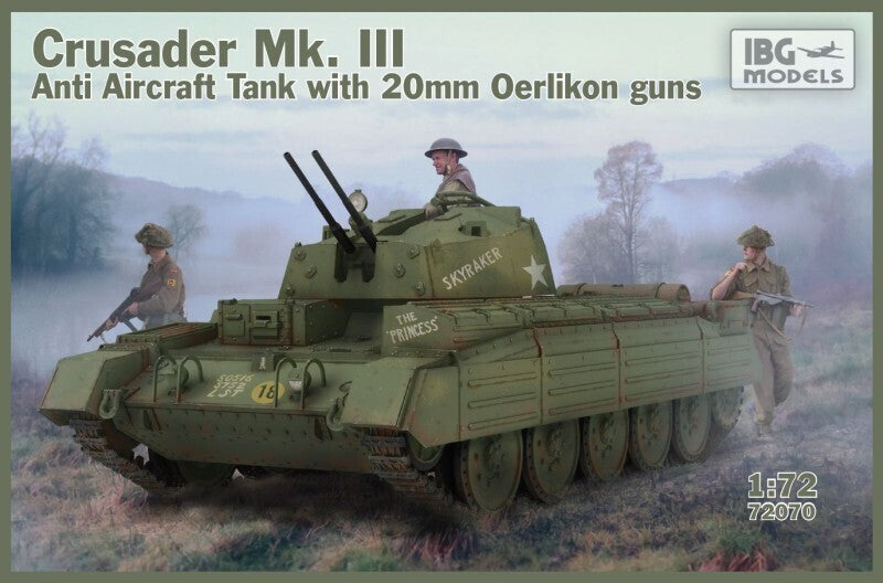 IBG 1/72 Crusader Anti Air Tank Mk. III with Oerlikon Guns Plastic Model Kit [72070]