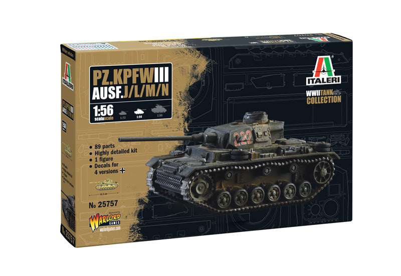 ITALERI 1/56 Pz.Kpfw. III Ausf. J/L/M/N