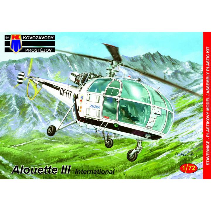 Kovozavody 1/72 Alouette III International Plastic Model Kit *Aus Decals*