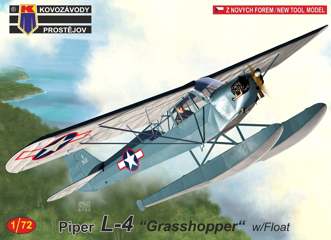 Kovozavody 1/72 Piper L-4 "Grasshopper" w/Float Plastic Model Kit