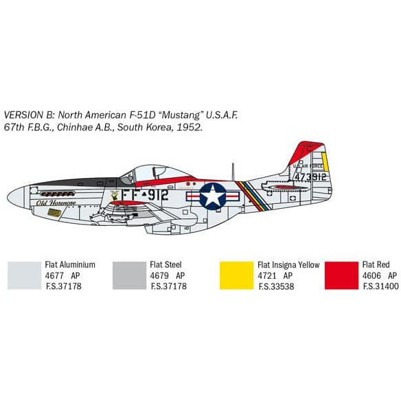 ITALERI 1/72 North American F-51D Mustang "Korean War" with Super Decal Sheet