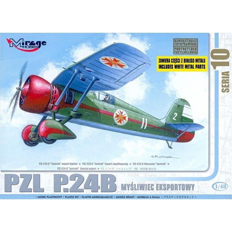 Mirage 1/48 PZL P-24B "JASTREB" WWII Polish AF fighter (with photoetch) Plastic Model Kit