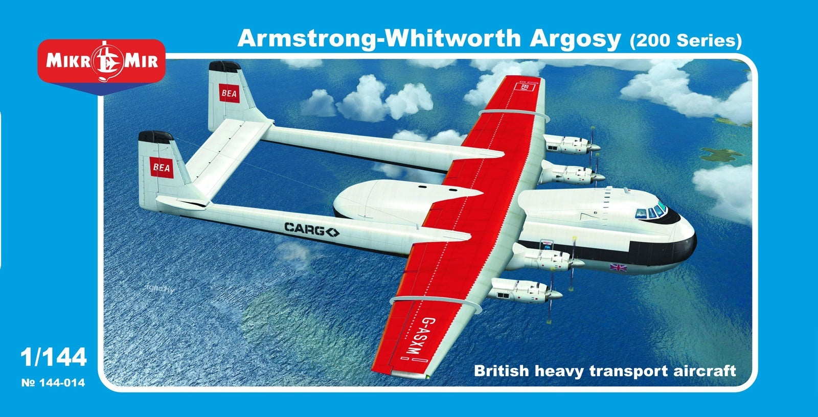 MikroMir 1/144 British heavy transport aircraft ARGOSY (200 series ) Plastic Model Kit